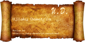 Ujlaky Demetria névjegykártya